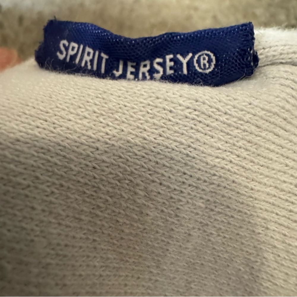 Spirit Jersey Pink Pony Snap Neck Sweatshirt Light Gray Size M Rare - Picture 5 of 9